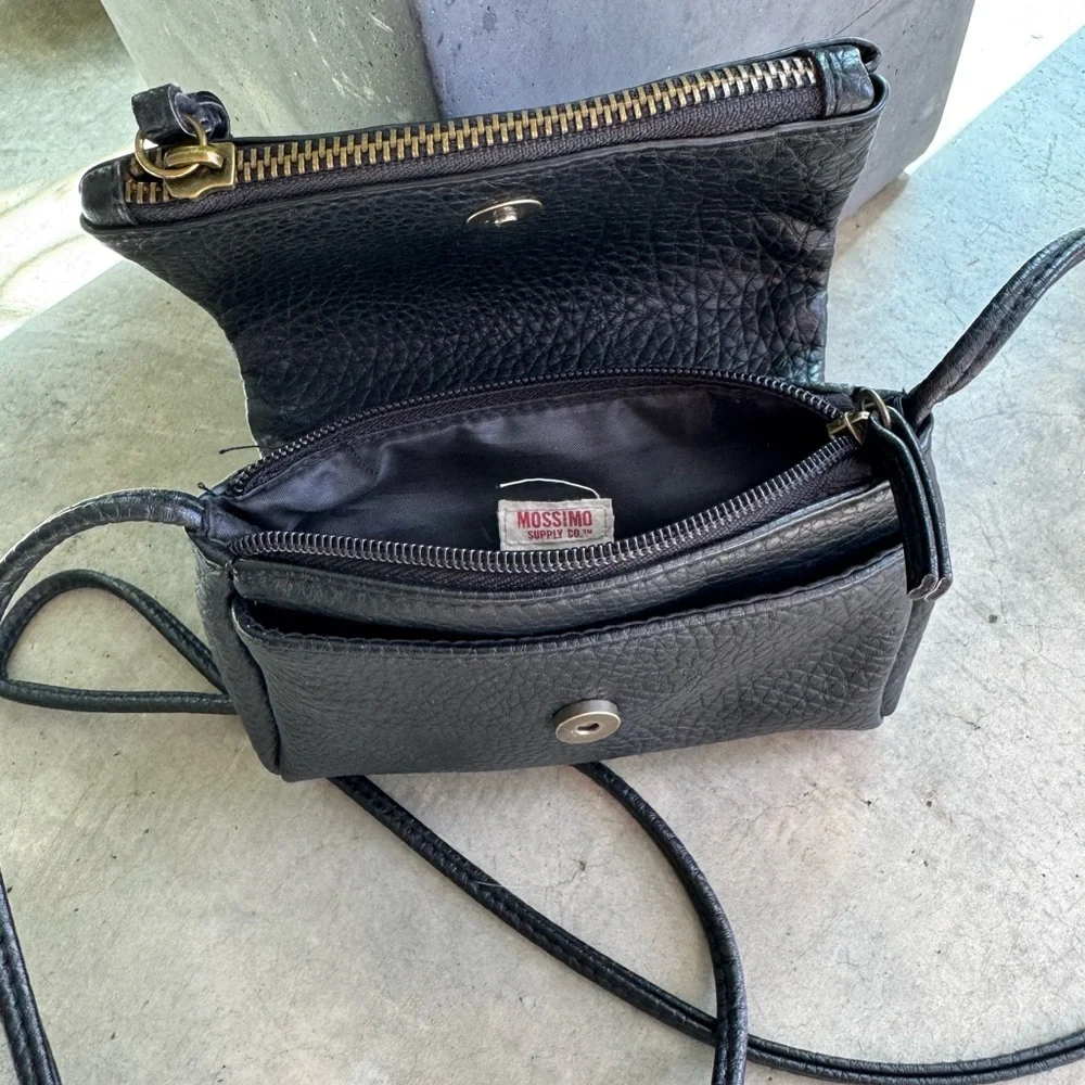 Faux Leather Tassel Mini Crossbody Zipper Purse - Picture 5 of 5